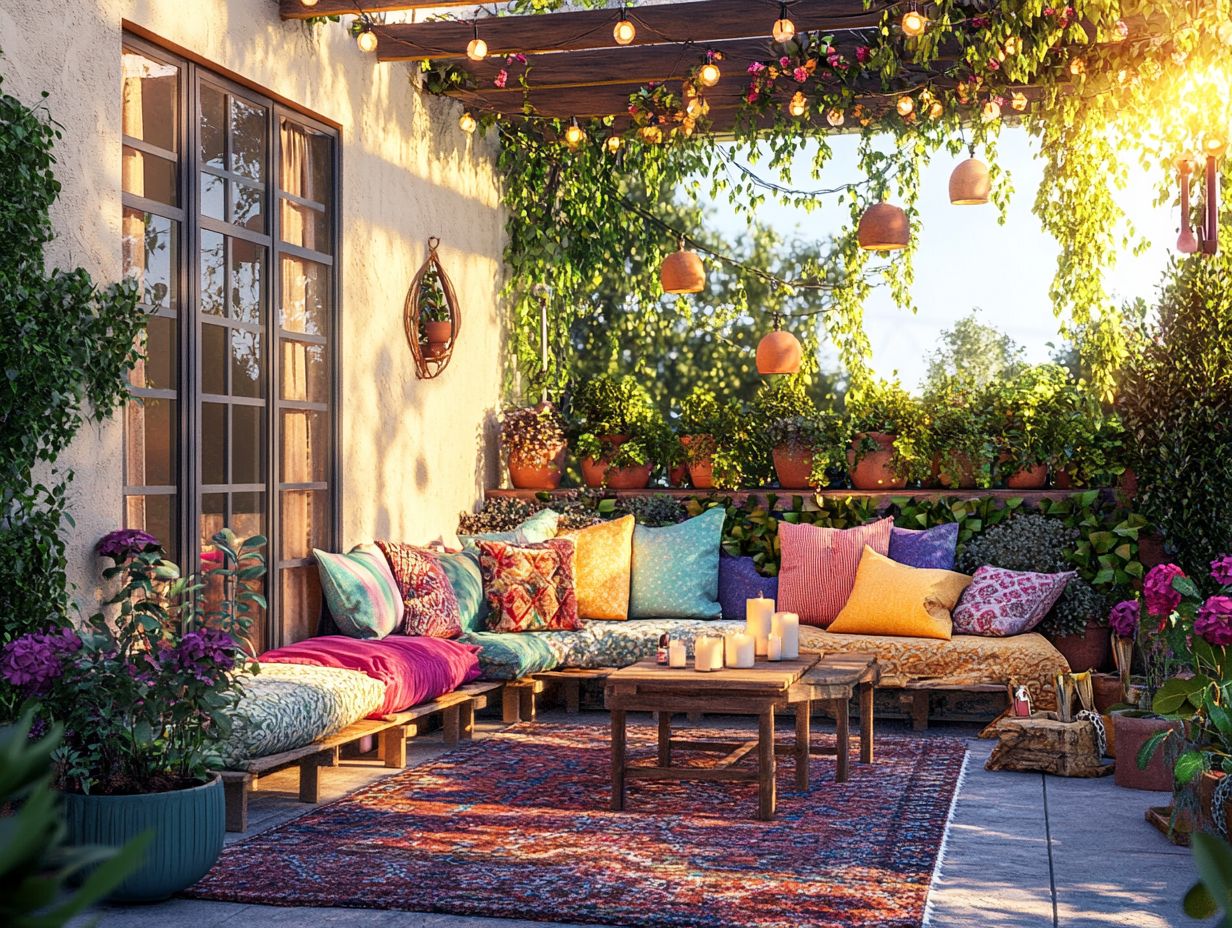 Cozy outdoor space with decorations on a budget