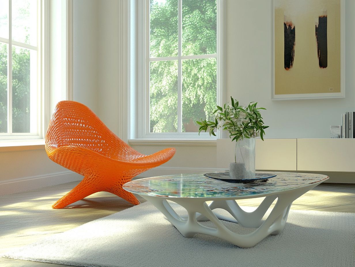 Visual guide to frequently asked questions about 3D-printed furniture.