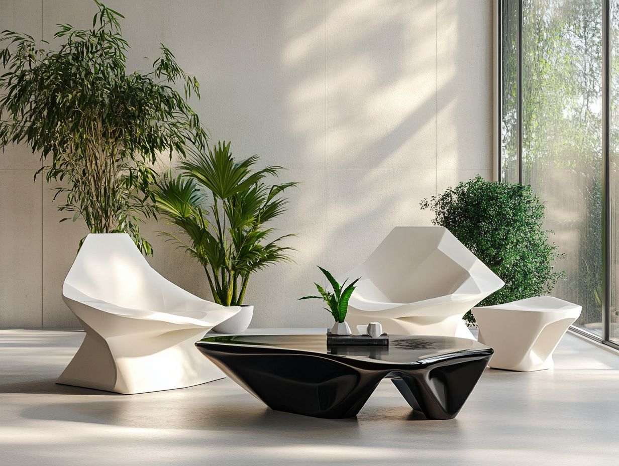 Visual representation of 3D-printed furniture showcasing sustainable design.