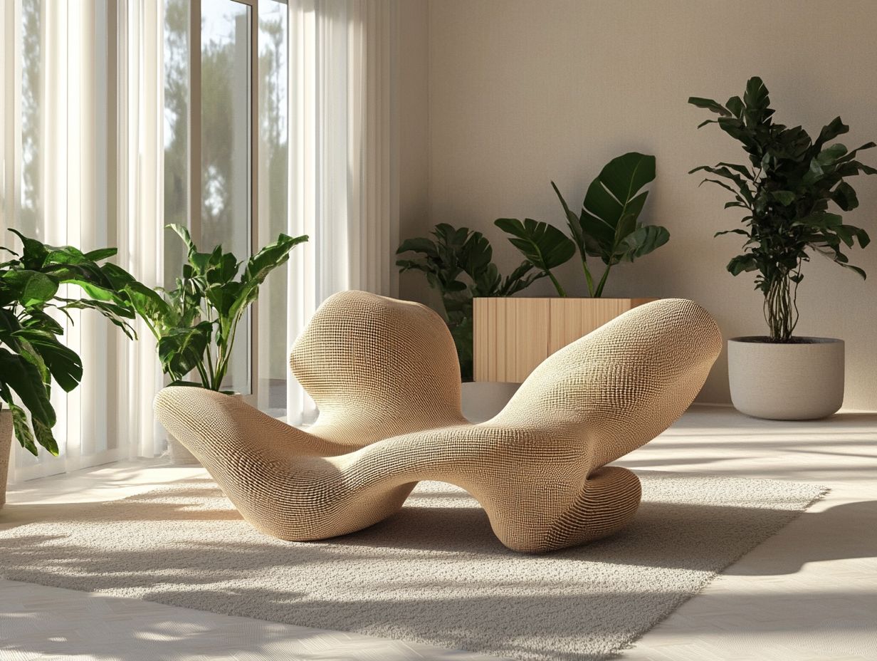 How does 3D printing contribute to eco-friendliness in furniture?