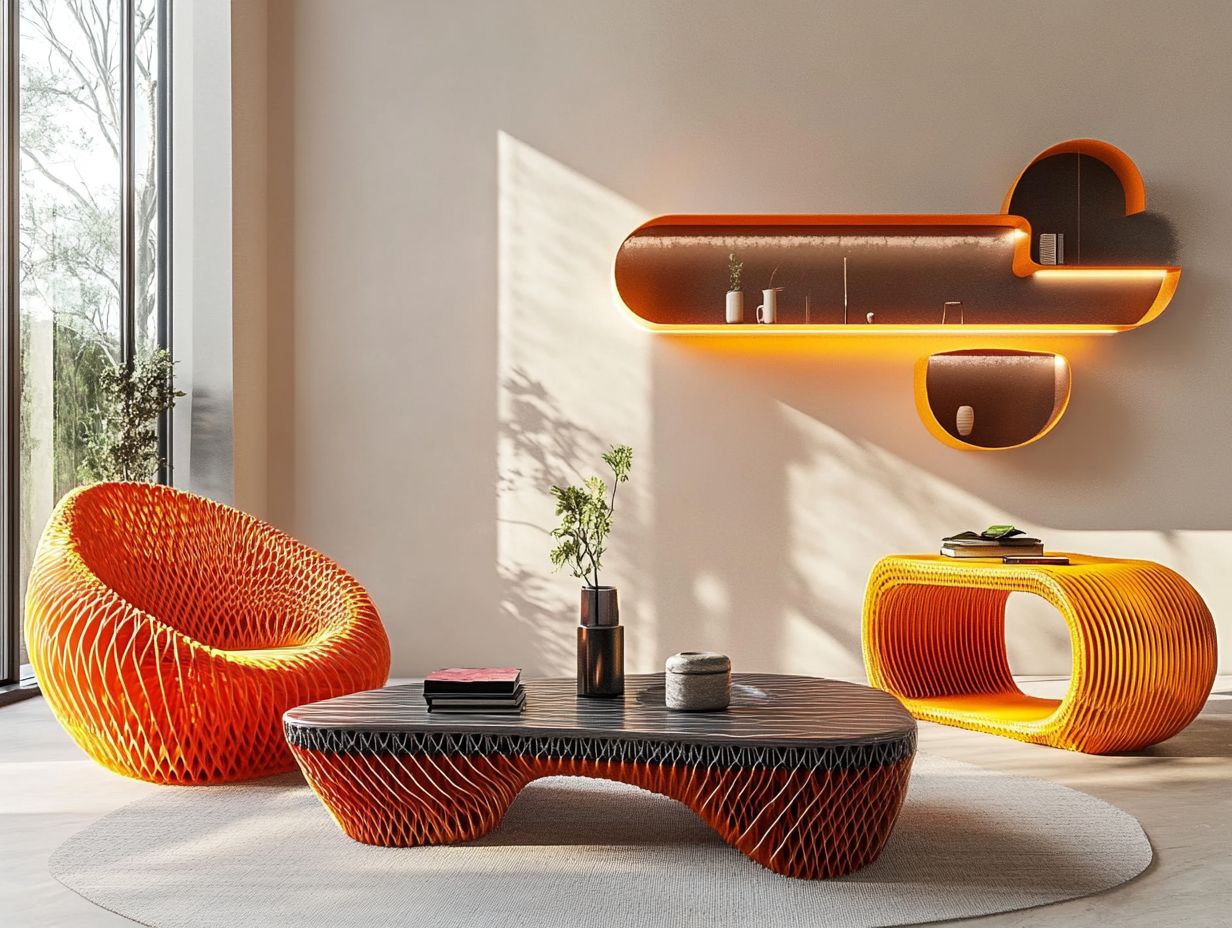 Visual summary of key takeaways about 3D-printed furniture