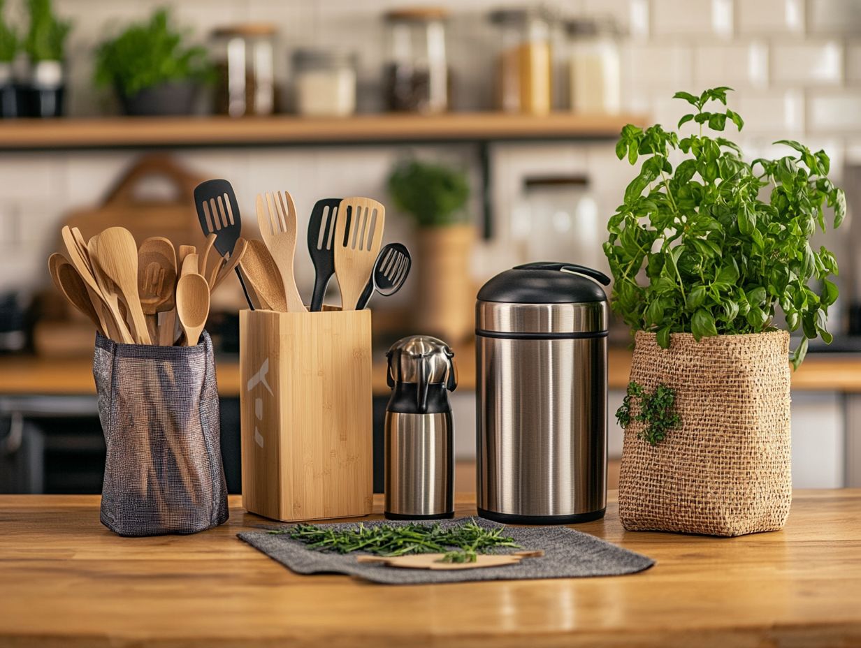 A vibrant kitchen scene featuring beeswax wraps to reduce plastic use.