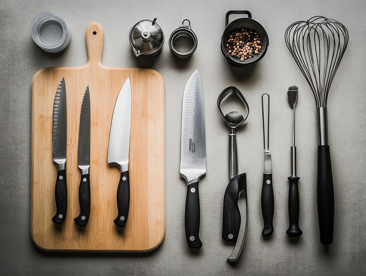 Image showcasing five essential kitchen accessories