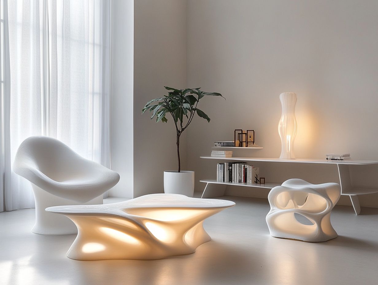 A visual representation of the benefits of 3D-printed furniture.