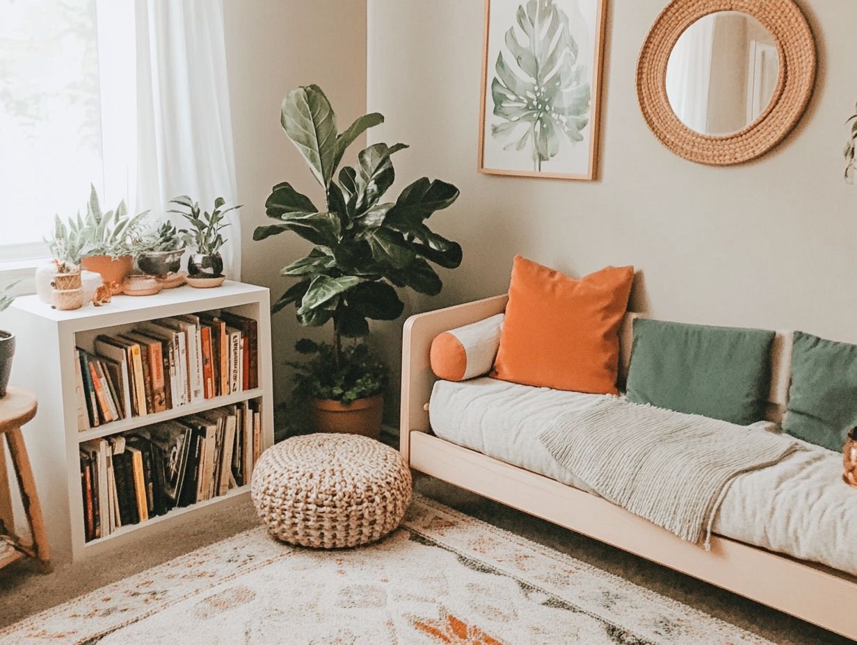 Hanging plants enhancing the decor of a small space.