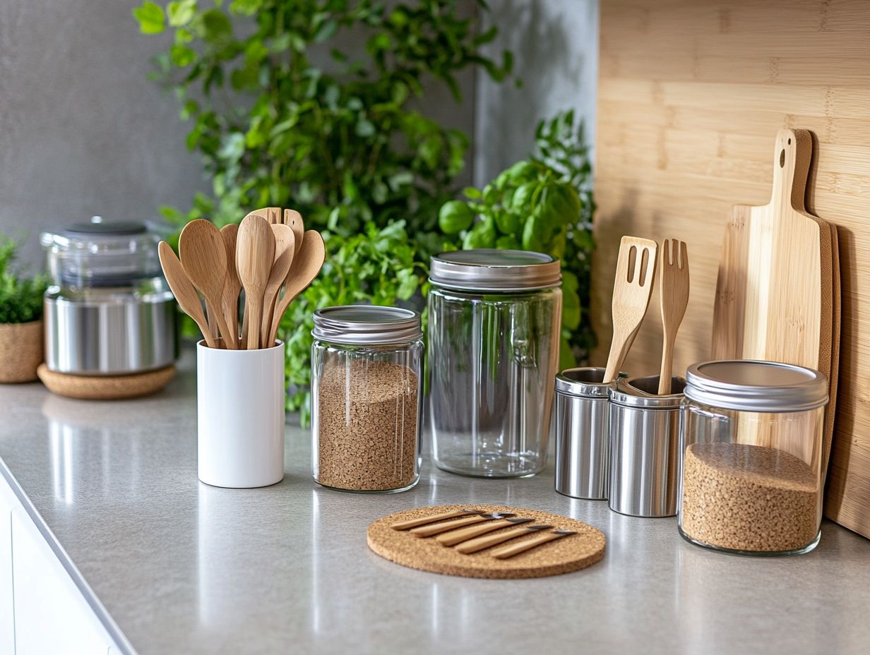 Cork kitchen accessories showcasing sustainability and style.