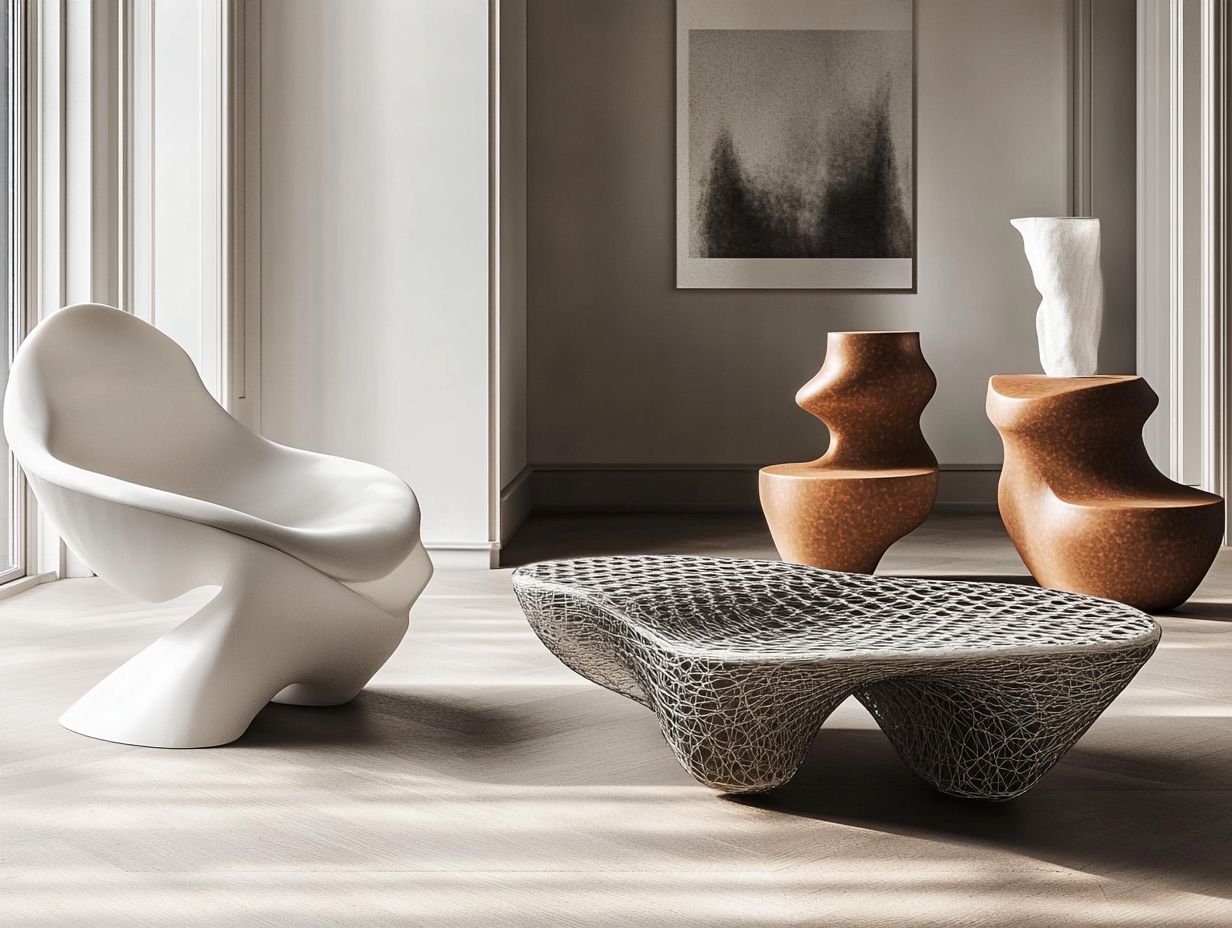 A beautifully designed 3D-printed furniture piece showcasing modern aesthetics.