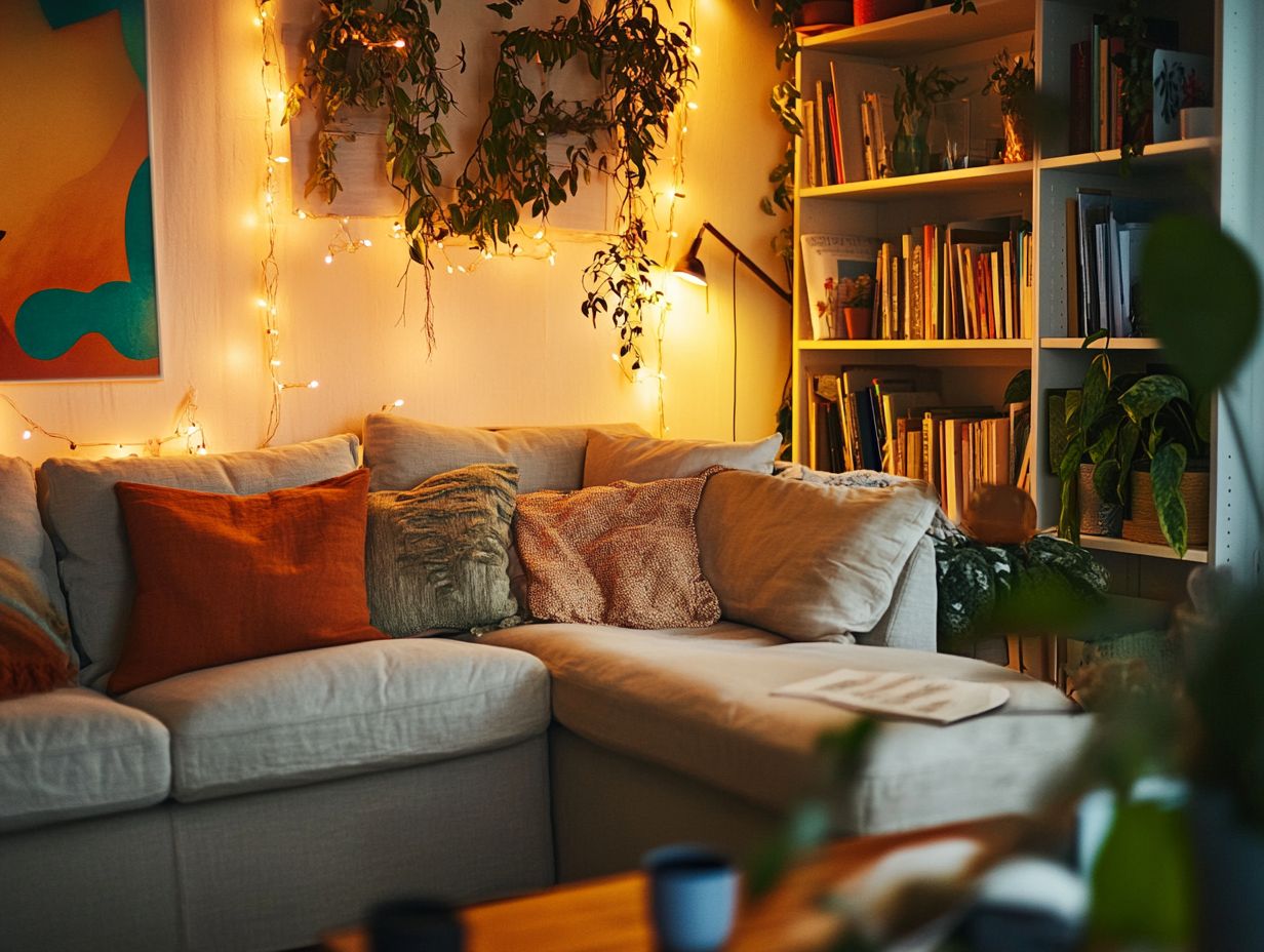 Cozy home with string lights