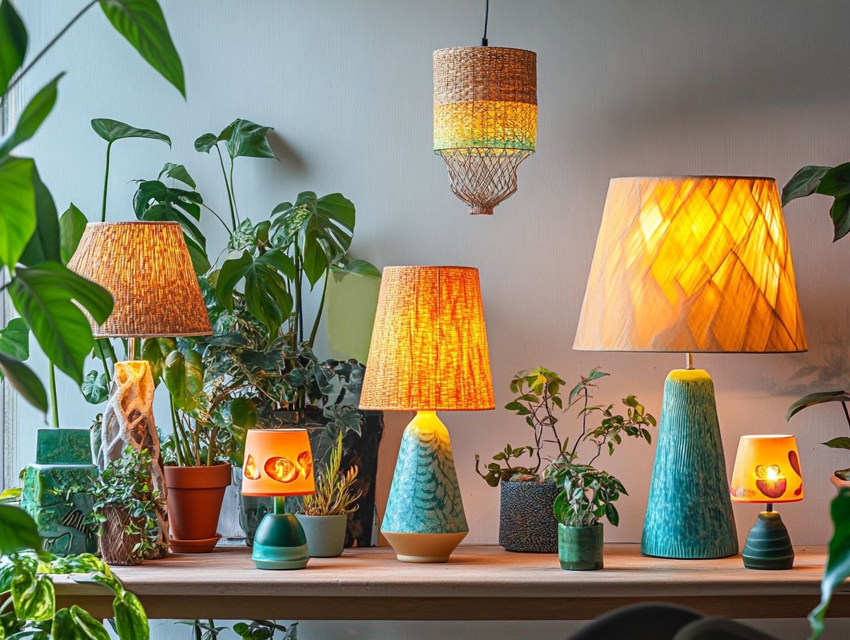 A variety of unique table lamps for home decor.