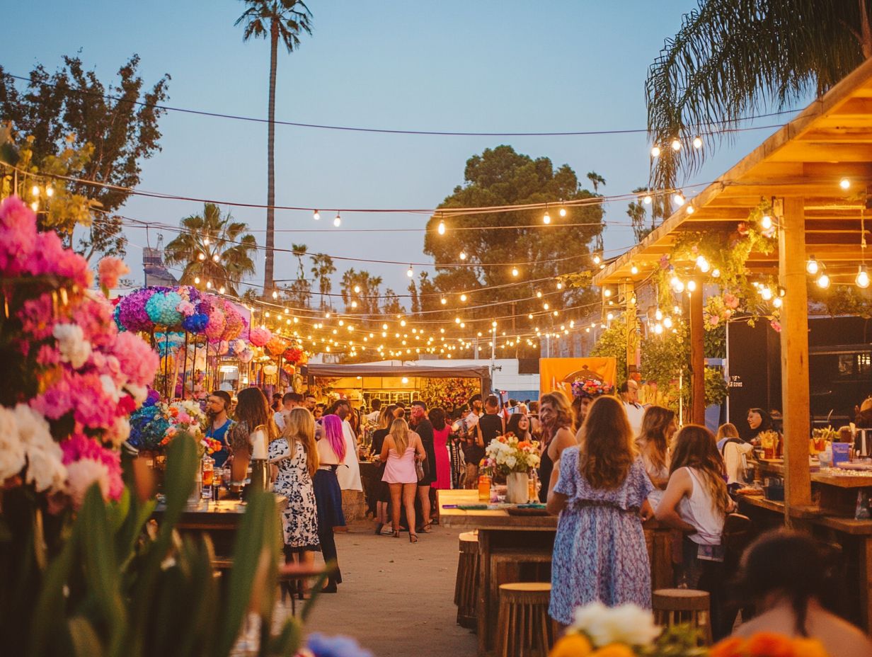 Collage of the best outdoor decor events in Los Angeles.