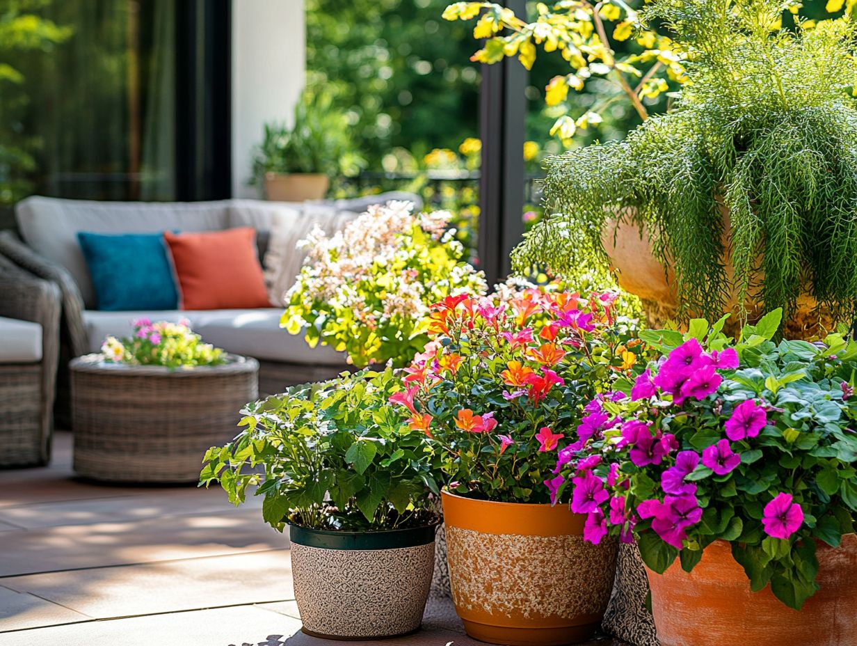 Colorful garden with hardy plants