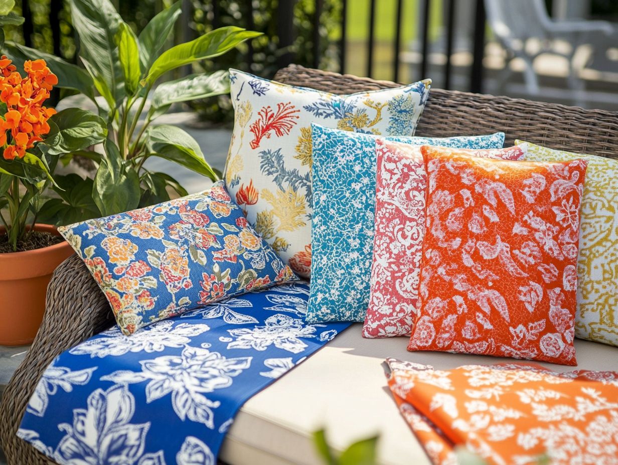 Colorful synthetic fabrics for outdoor decor