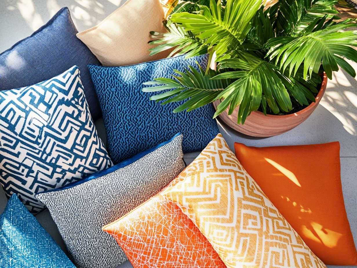 Colorful synthetic fabrics for outdoor decor