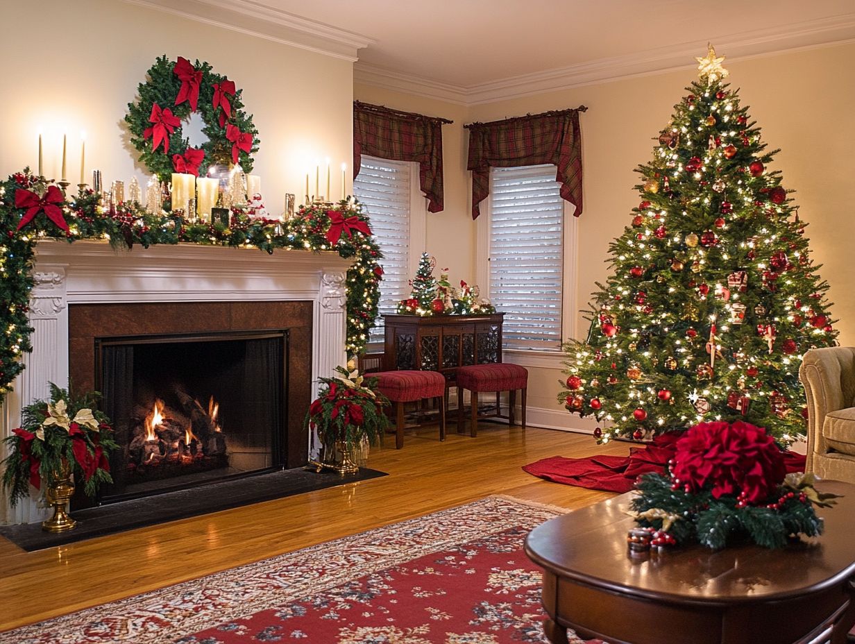 A collection of personalized photo ornaments hanging on a Christmas tree.