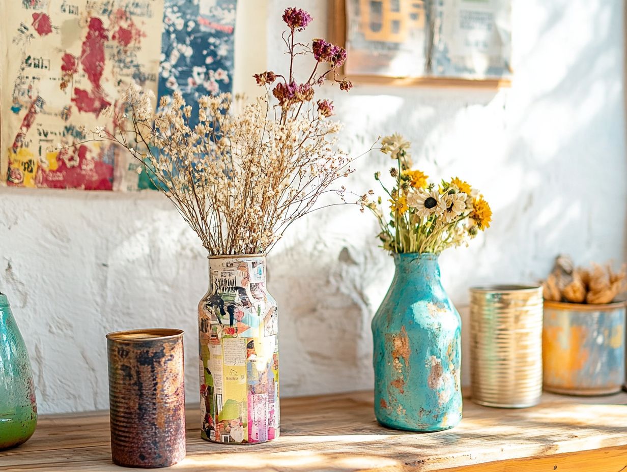 Creative decorative items made from recycled materials