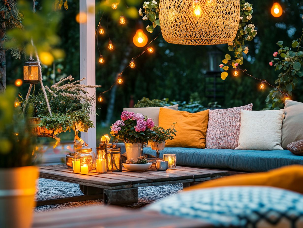 Beautiful outdoor rugs enhancing patio decor