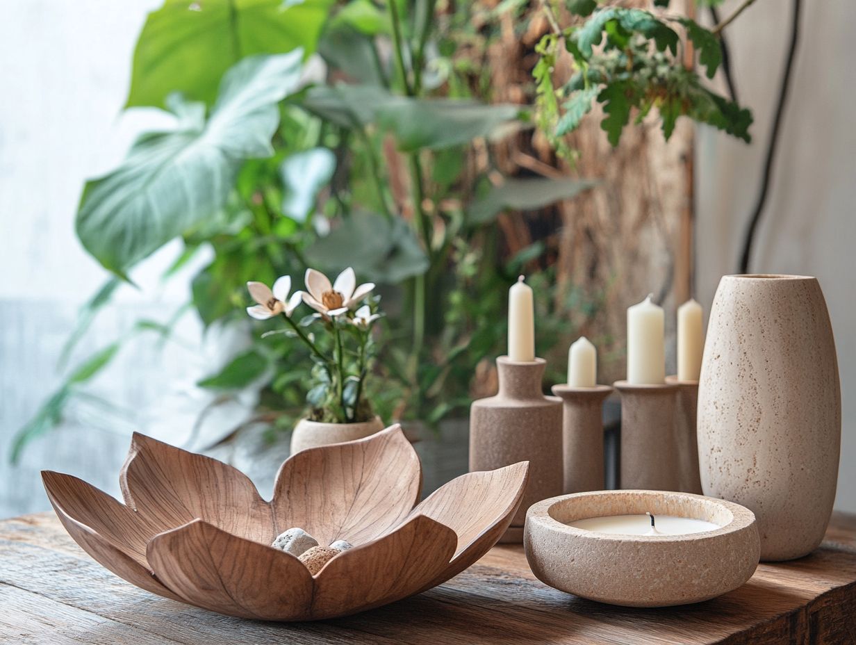 Decorative items inspired by an earthy color palette