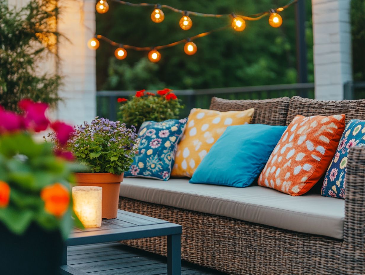 Infographic showing key takeaways for refreshing outdoor decor.