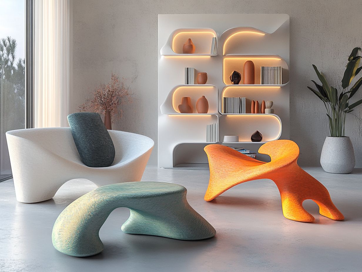 A visual representation of how 3D printing is revolutionizing furniture design.