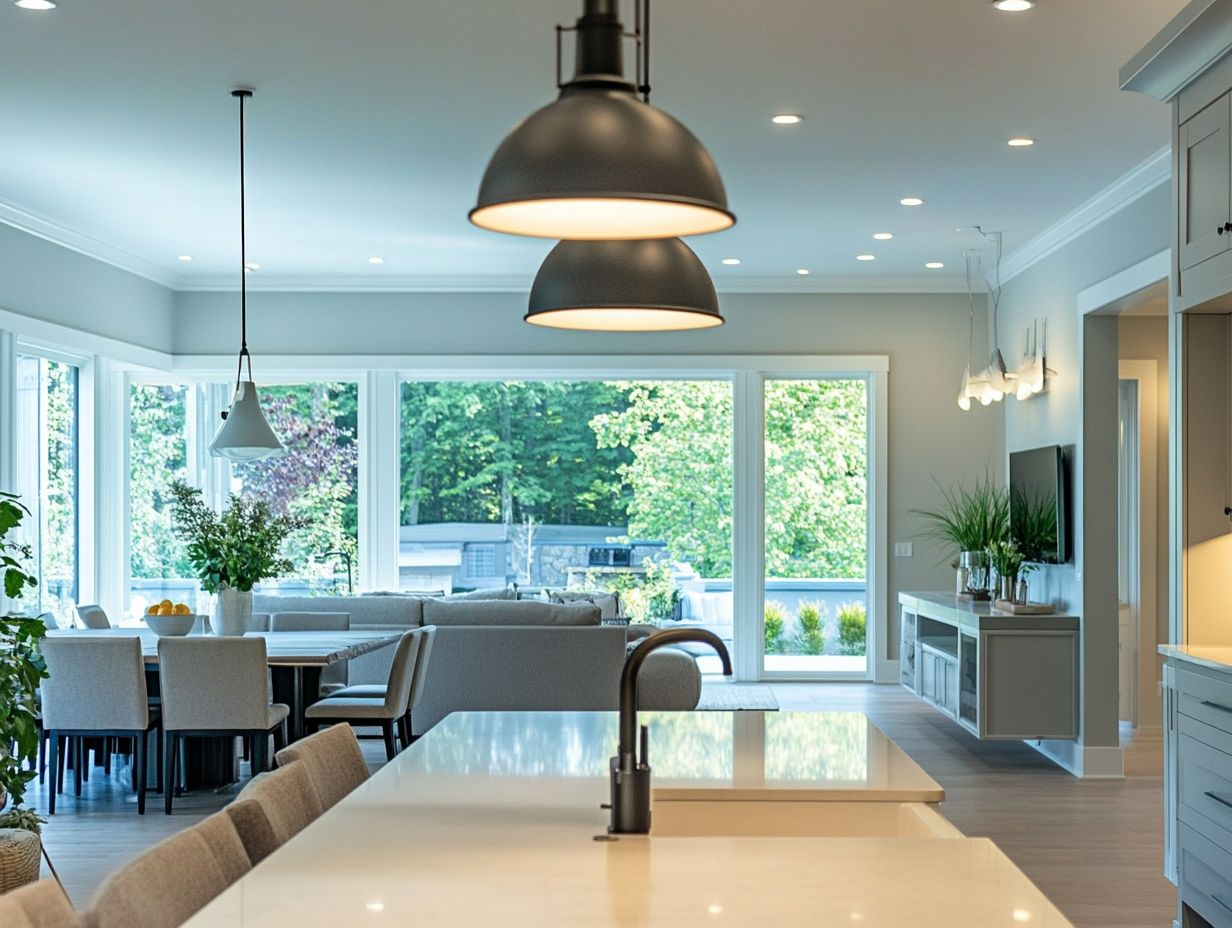 A display of energy-efficient lighting in a modern home