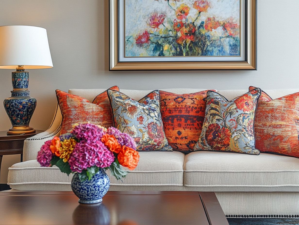 A colorful room showcasing various decorative items.