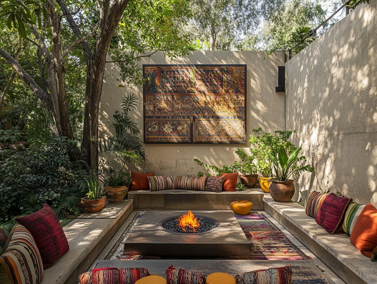 A beautifully designed outdoor focal point with vibrant colors