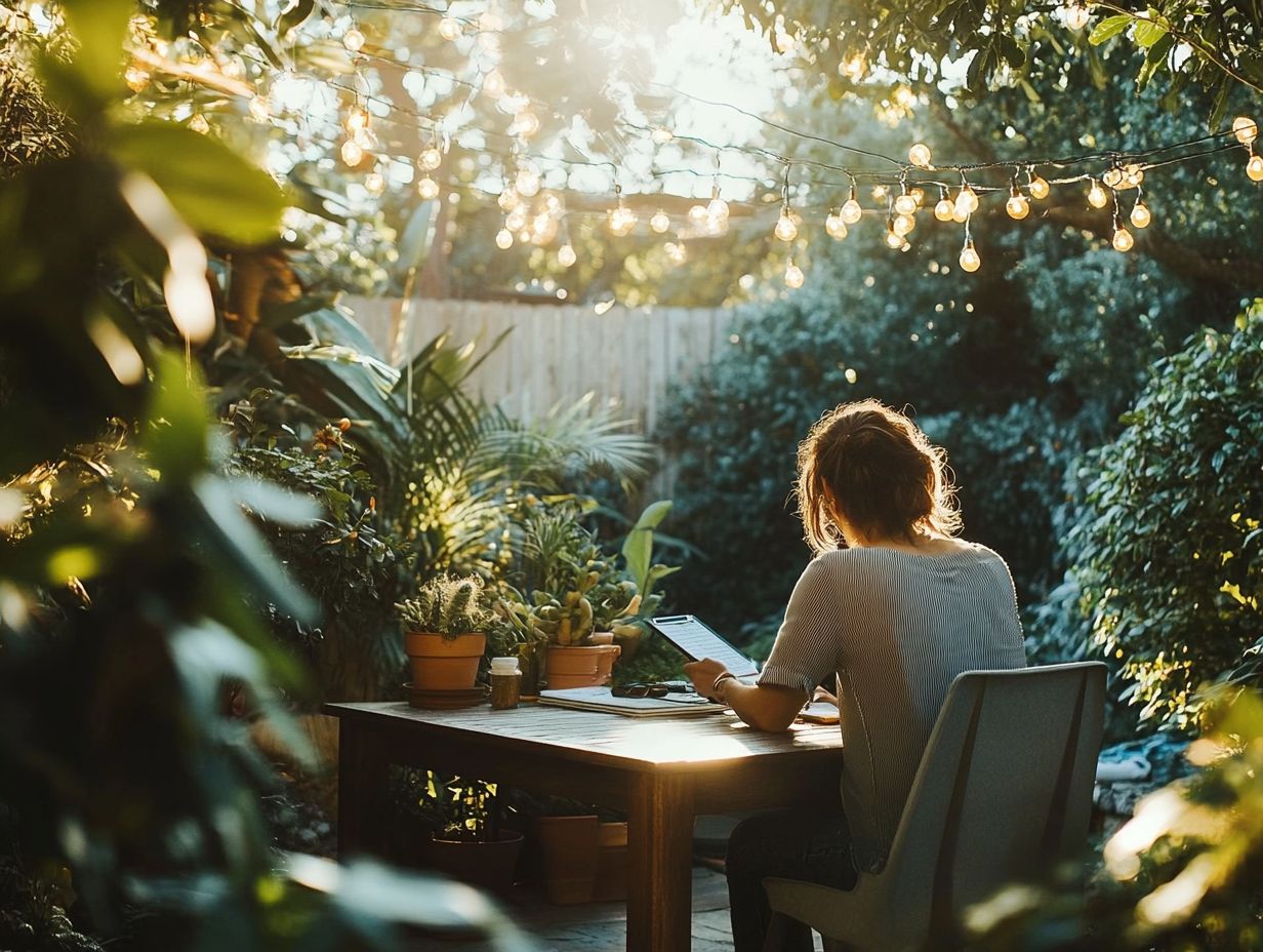 A well-decorated outdoor space showcasing stylish furniture and decor