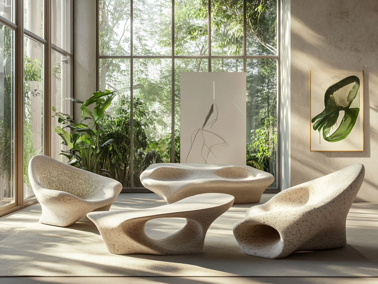 Image illustrating 3D-printed furniture options