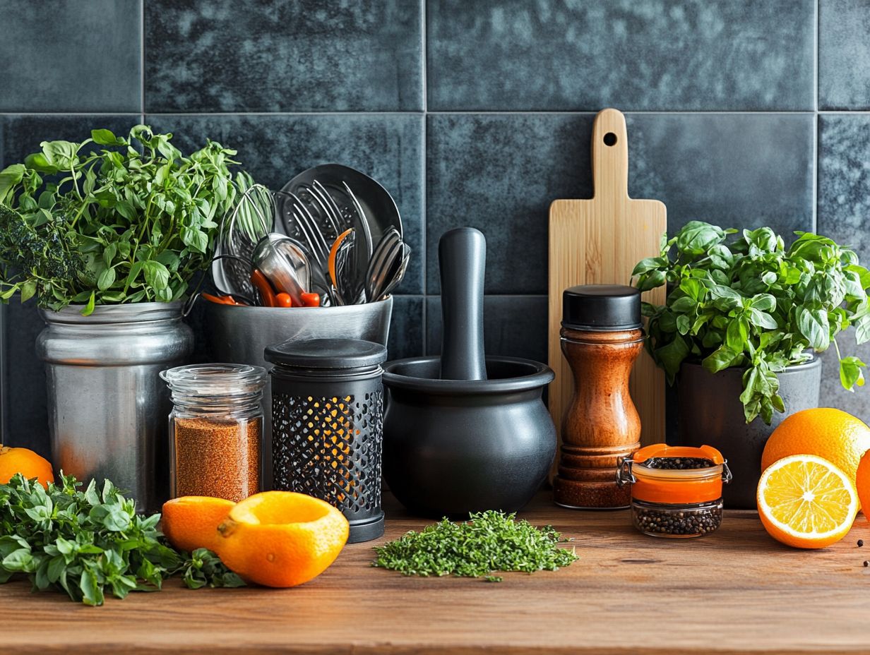 Image showing essential kitchen accessories for flavor enhancement.