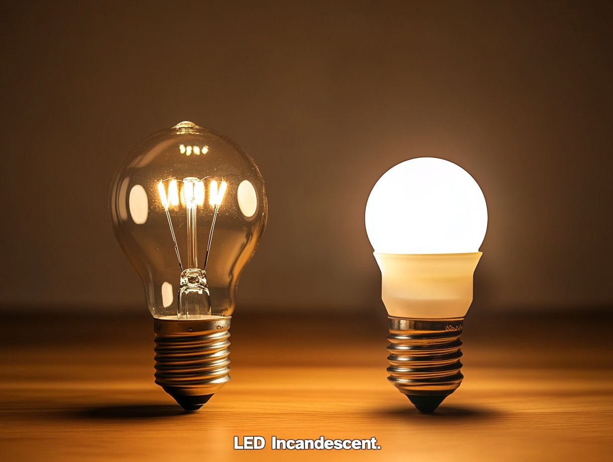 Comparison of LED vs. incandescent bulbs