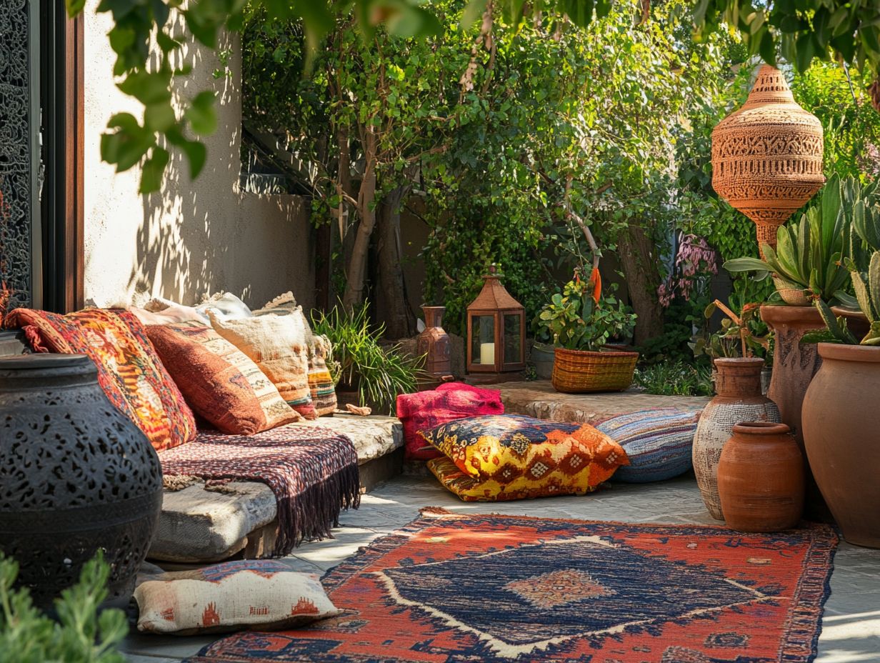 A beautifully designed French courtyard showcasing elegant decor