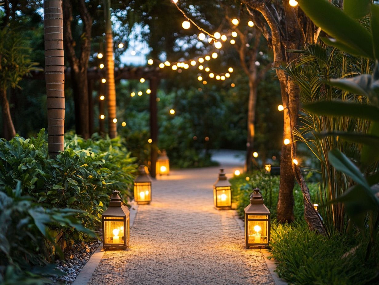 Beautifully lit outdoor space creating a welcoming atmosphere