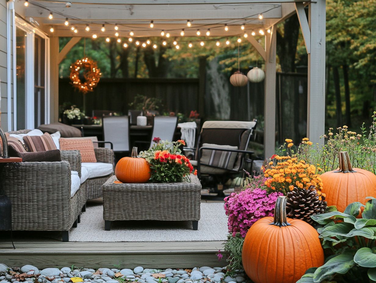 Colorful seasonal outdoor decor changes for spring, featuring flowers and bright patterns.