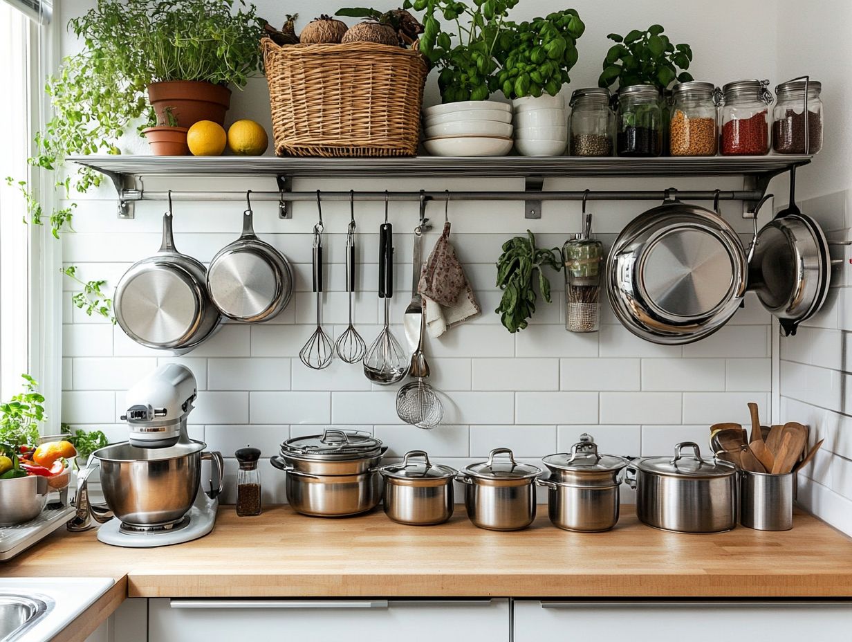 A multi-purpose kitchen cart in a small kitchen