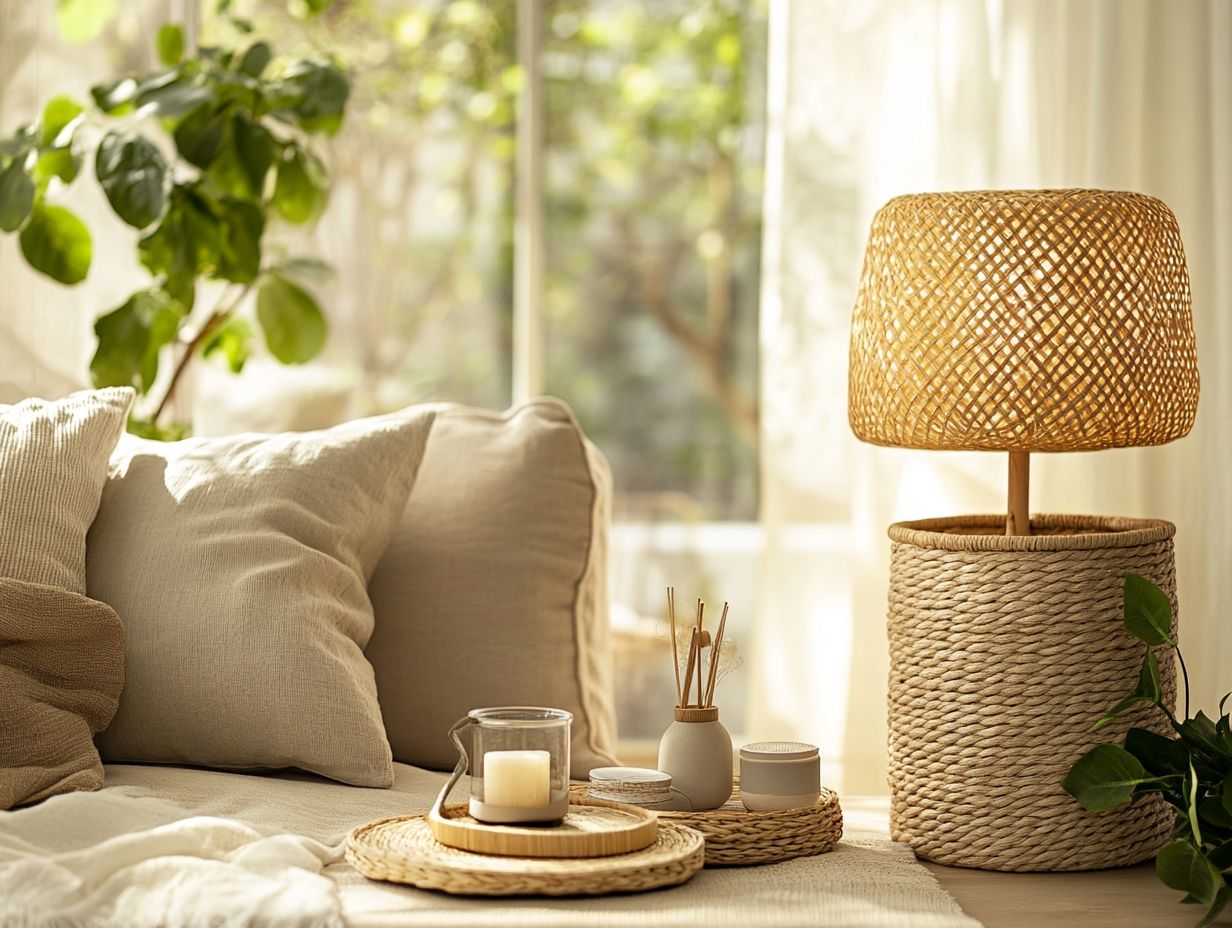 Stylish straw home accessories showcasing low maintenance and durability.