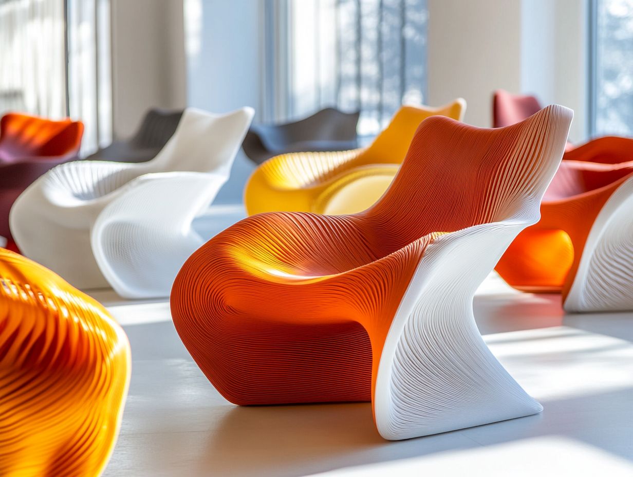 A modern user-friendly 3D printed chair showcasing ergonomic design.