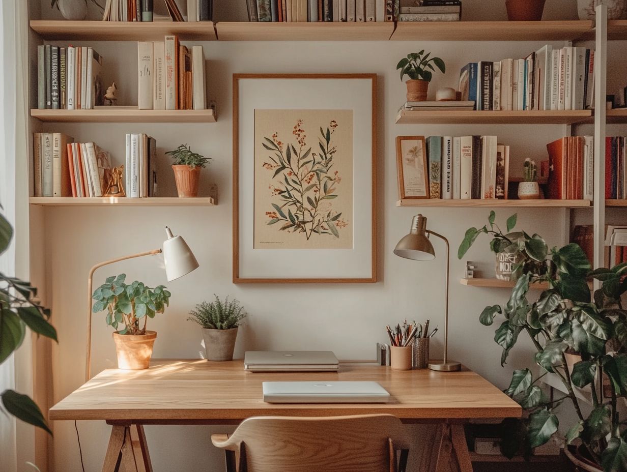 Image showcasing essential home office decor items