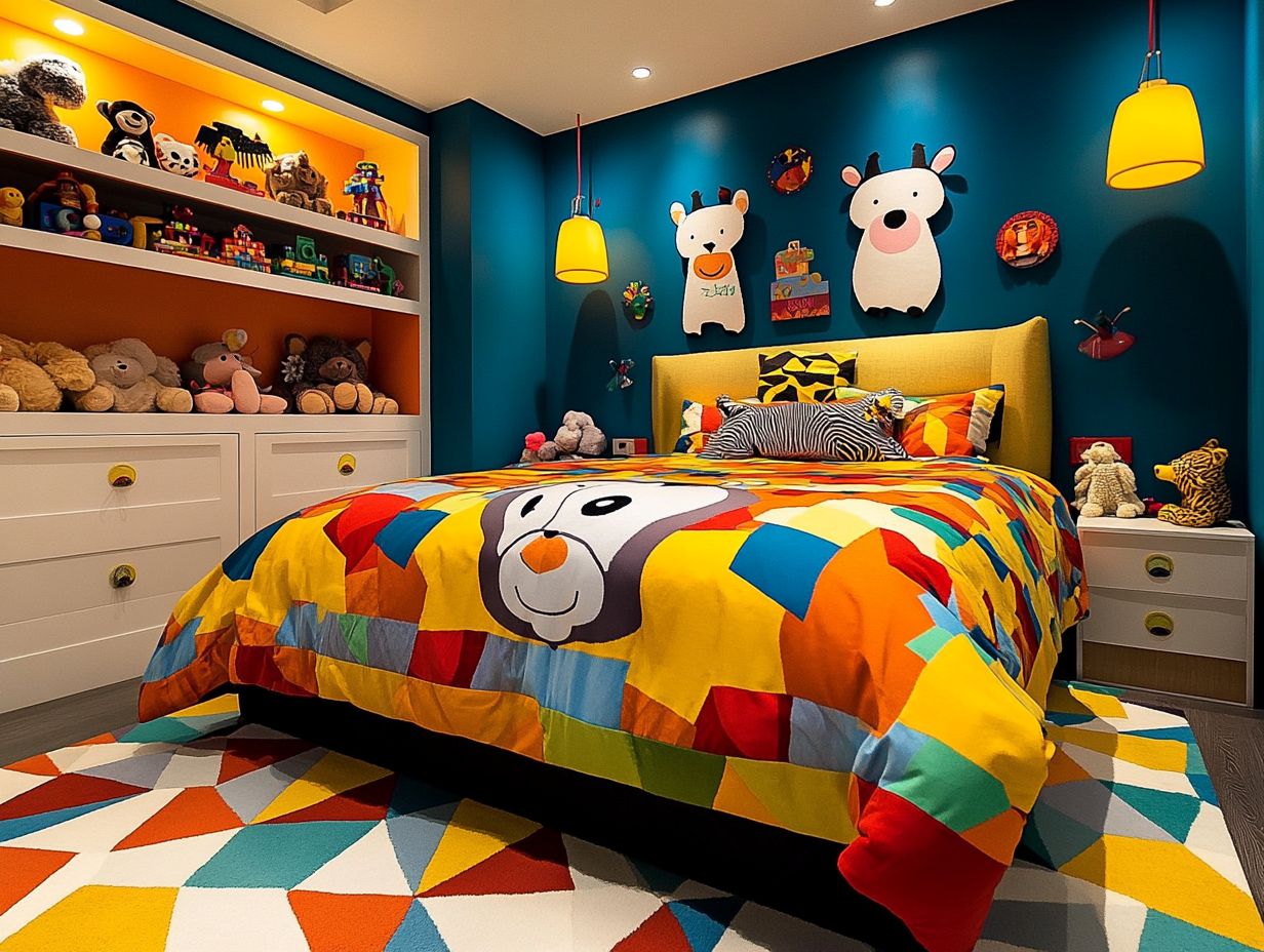 Colorful curtains in a child's room creating a vibrant atmosphere