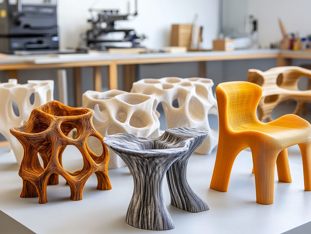 Illustration of wood-based materials in 3D printing