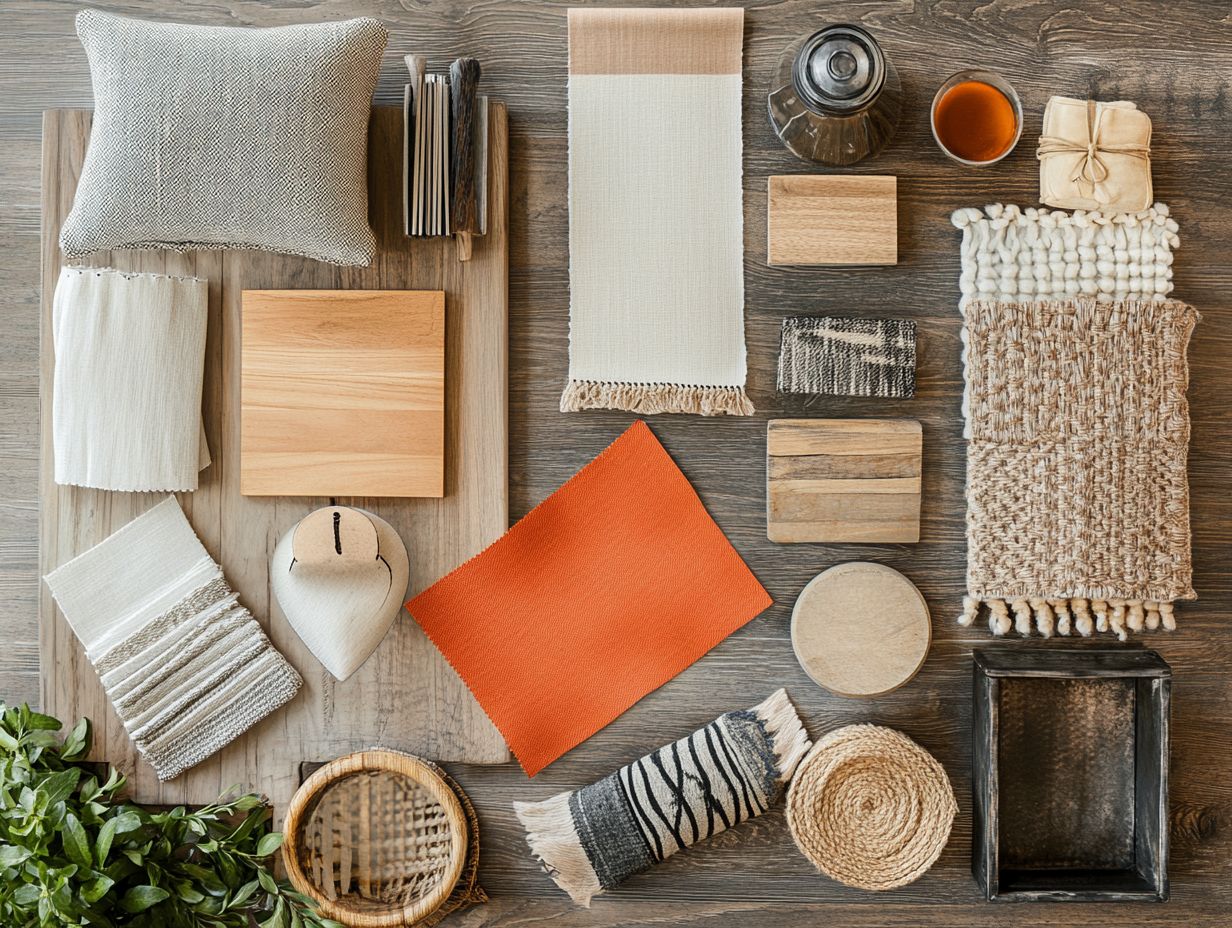 A variety of customizable home accessory materials