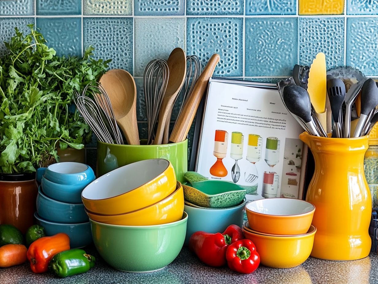 An assortment of kitchen tools showcasing creative cooking techniques