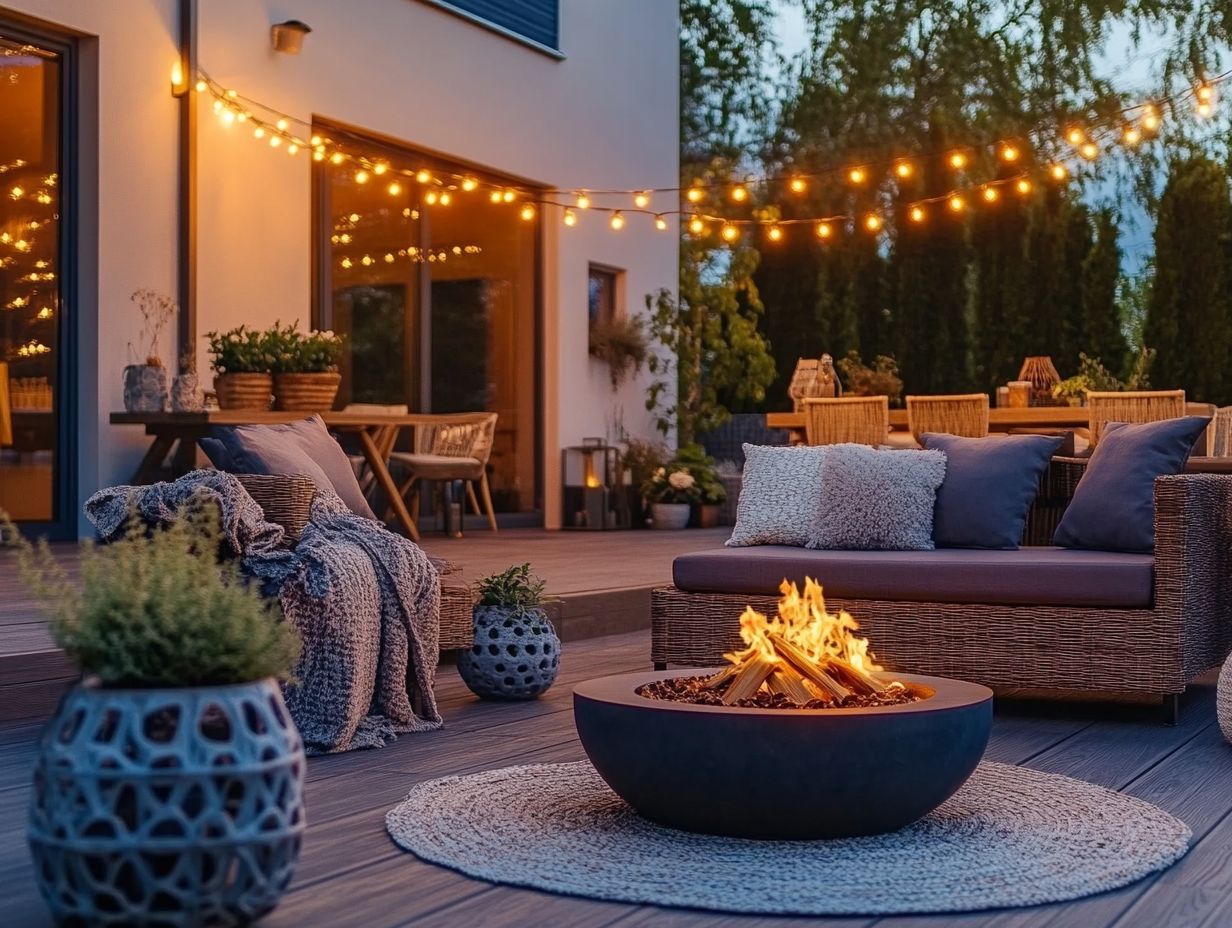 Visual summary of key takeaways for outdoor decor trends in 2024.