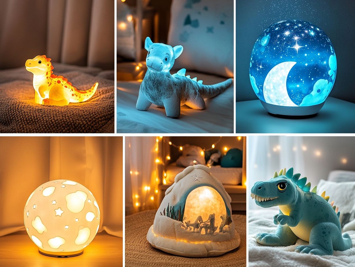 A colorful rainbow night light for kids, providing a soothing glow.