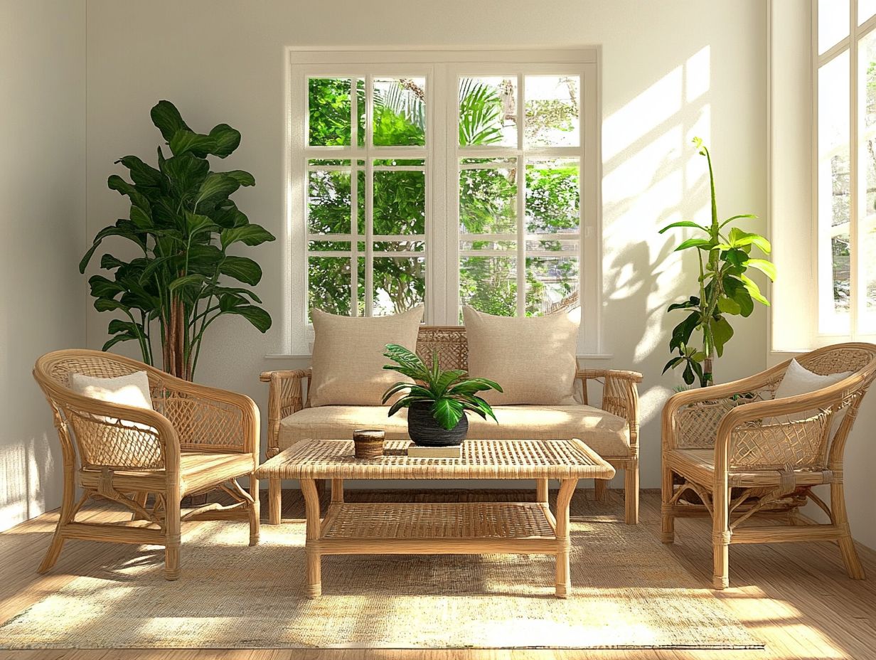 Visual representation of bamboo's environmental benefits in home decor