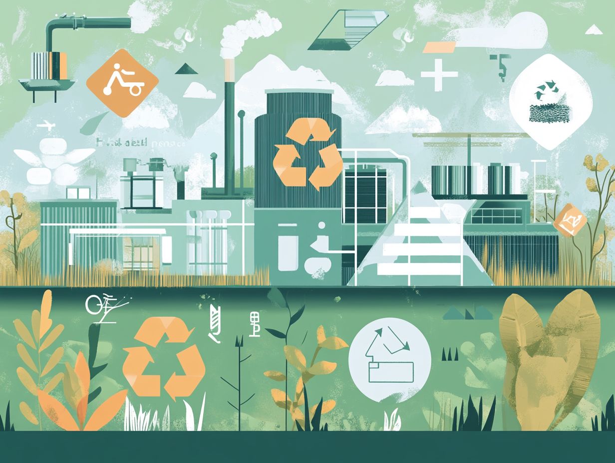 Visual representation of the stages in the lifecycle of sustainable materials