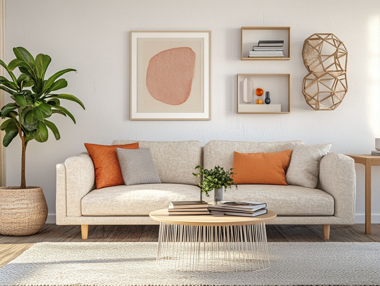 Image showing a modern living room decorated with affordable accessories