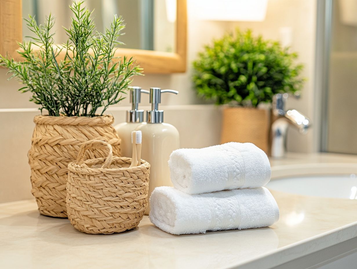 Brighten your bathroom with colorful towels and rugs